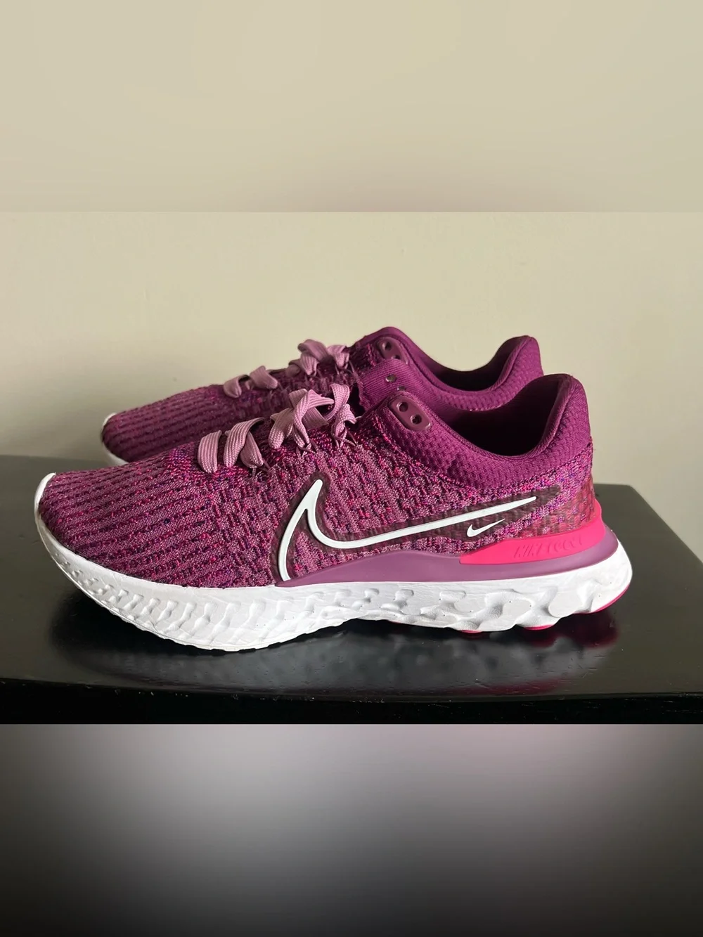 Nike React Infinity Run Flyknit 3 Womens Size 8 Bordeaux Purple DD3024 500